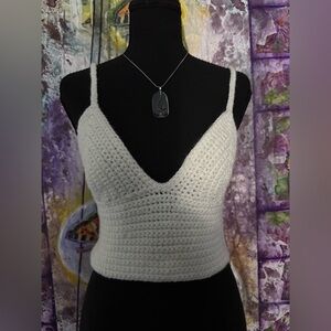 Elegant White Crochet Women Top